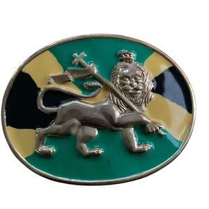 Lion of Judah Rastafarian Jamaican Belt Buckle Jewelry Maximalism Festival NEW